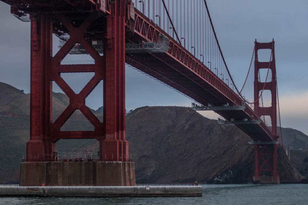 View of Golden Gate Bridge from below
