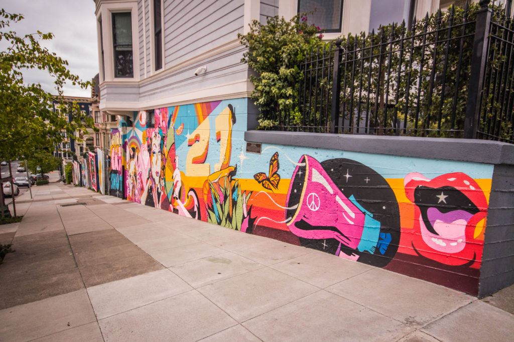 San Francisco street art near the Painted Ladies