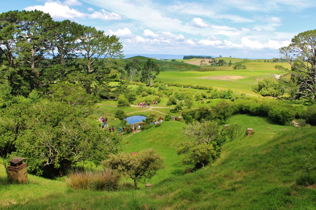 The beautiful outdoor set of Hobbiton, now one of the best New Zealand destinations