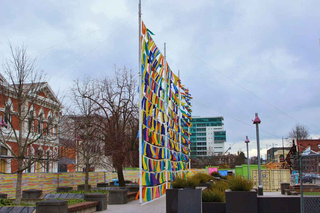 Colourful street art in Christchurch, New Zealand