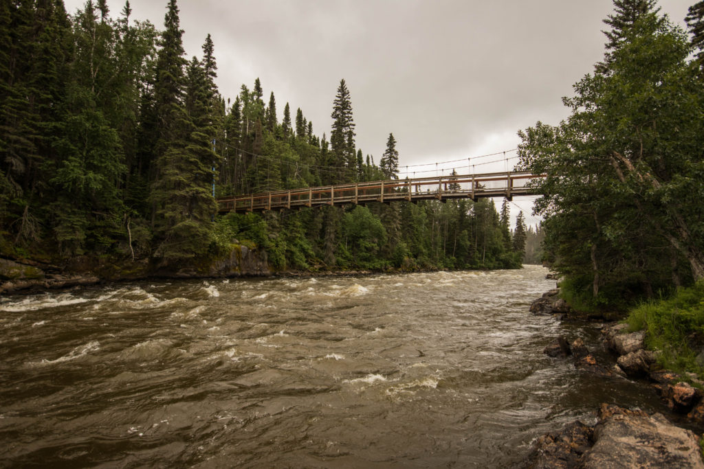 Bridge across the river near Pisew Falls