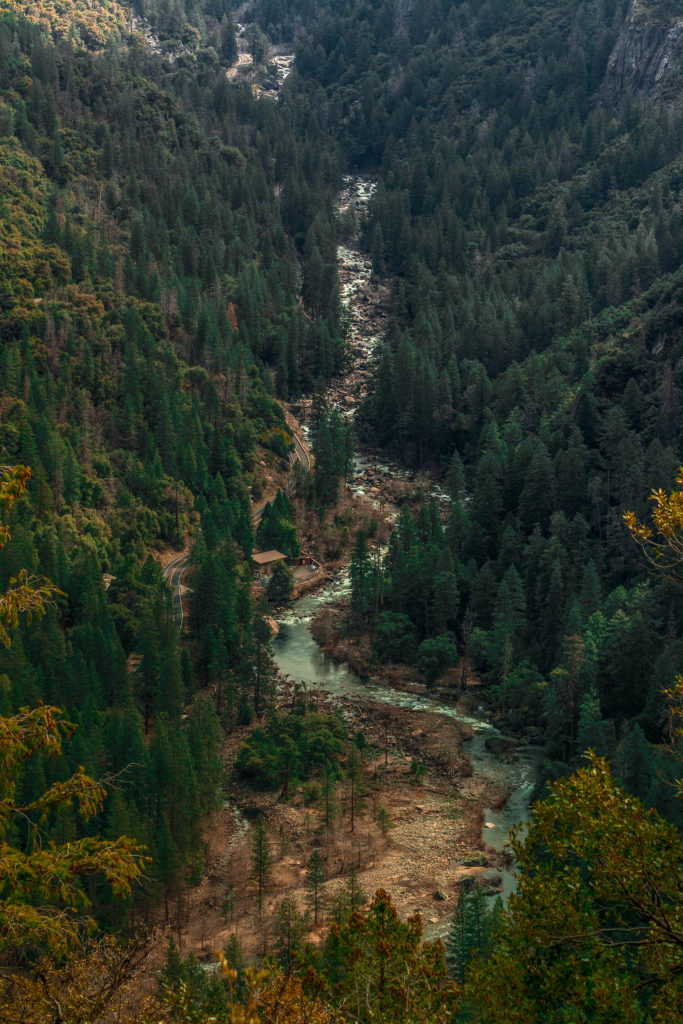 The Merced River running through the Yosemite Valley
