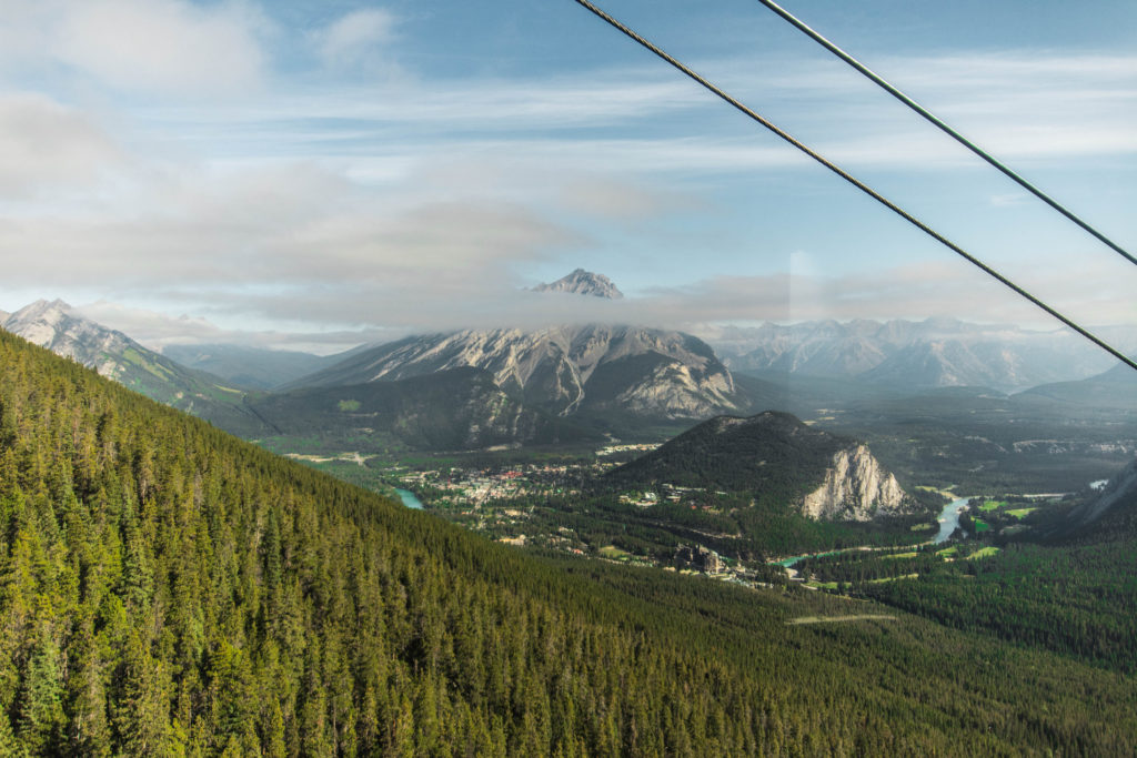The views over the Bow Valley get better the higher the Sulphur Mountain Gondola rises