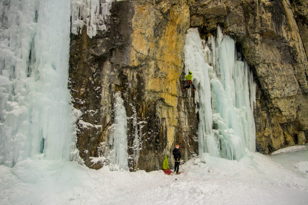 Ice-climbers scale frozen waterfalls at the end of Grotto Canyon, an often overlooked place that should be on everyone's Banff bucket list