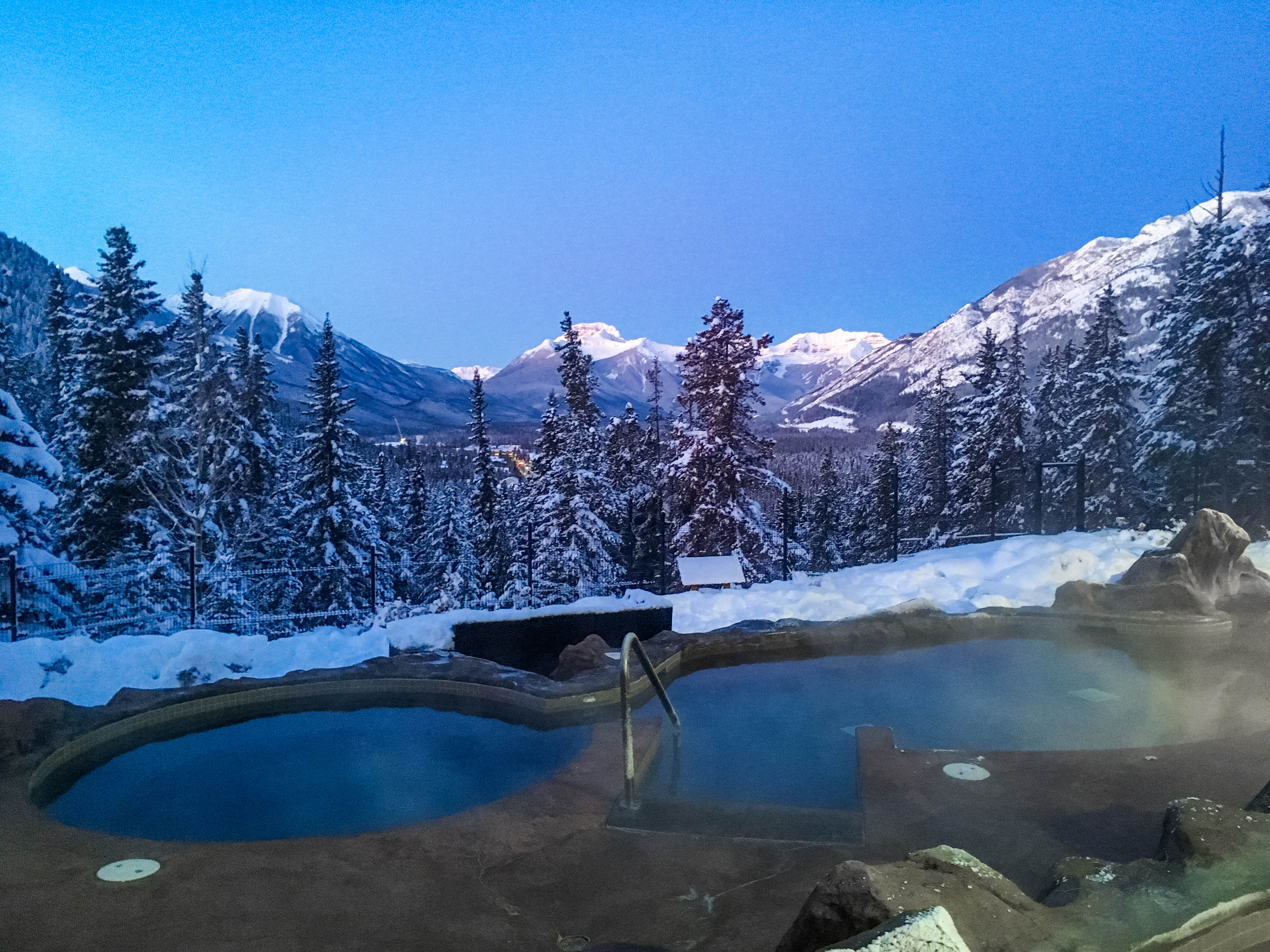 The Hidden Ridge Resort has one of the best hot pool views in all of Banff