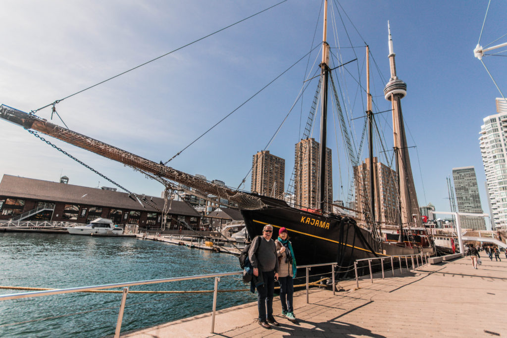 A tall ship sits at the Harbourfront area of downtown Toronto