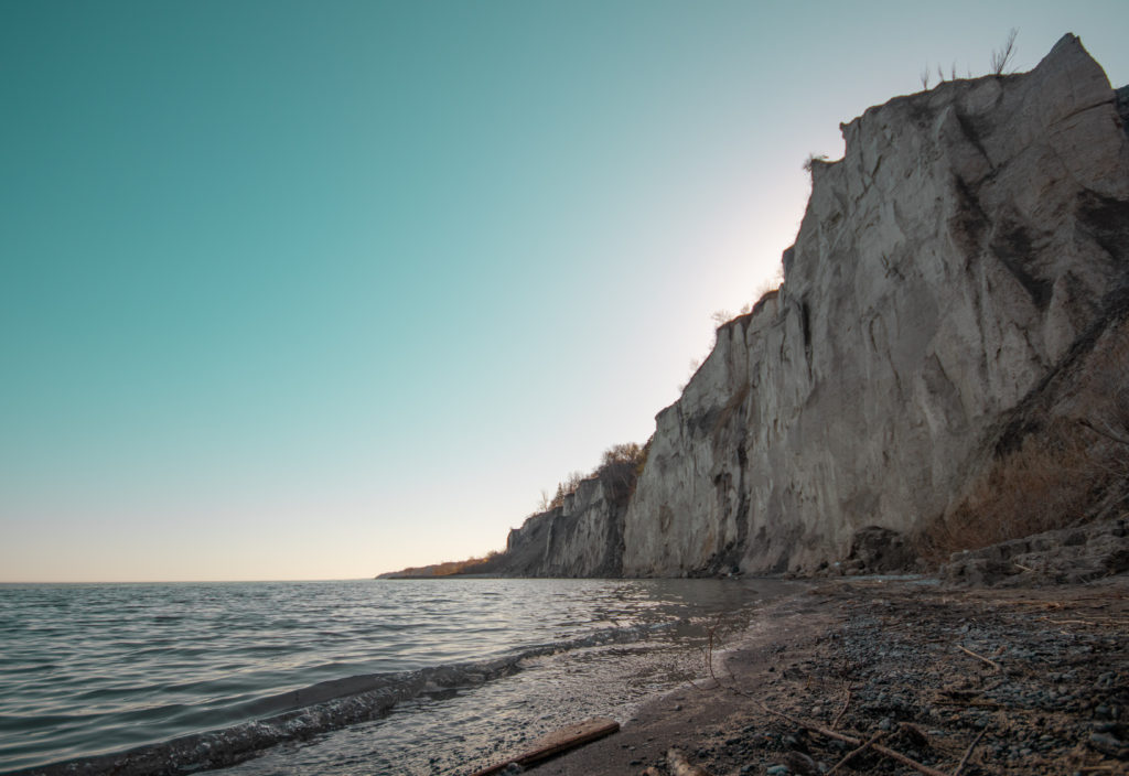 The Scarborough Bluffs - high cliffs over the lake near Toronto