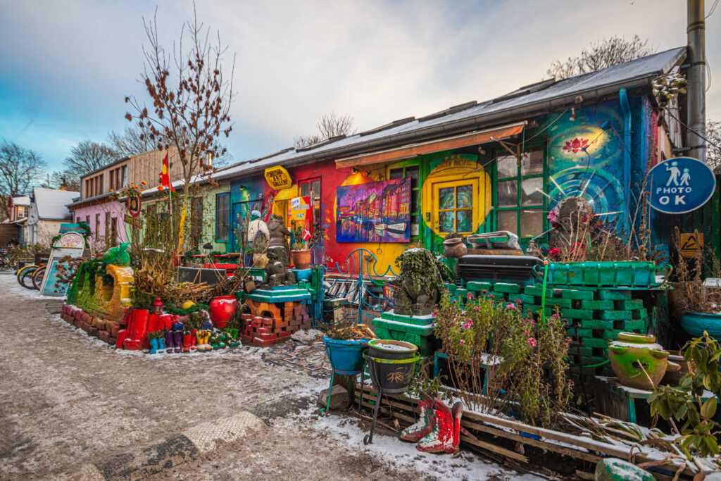 A colourful house in Free Christiana, one of the best photo spots in Copenhagen