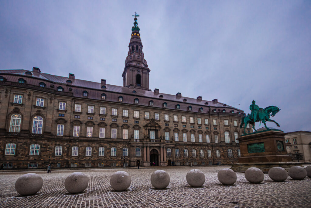 The exterior of Christiansborg Palace, one of the best photo spots in Copenhagen, Denmark