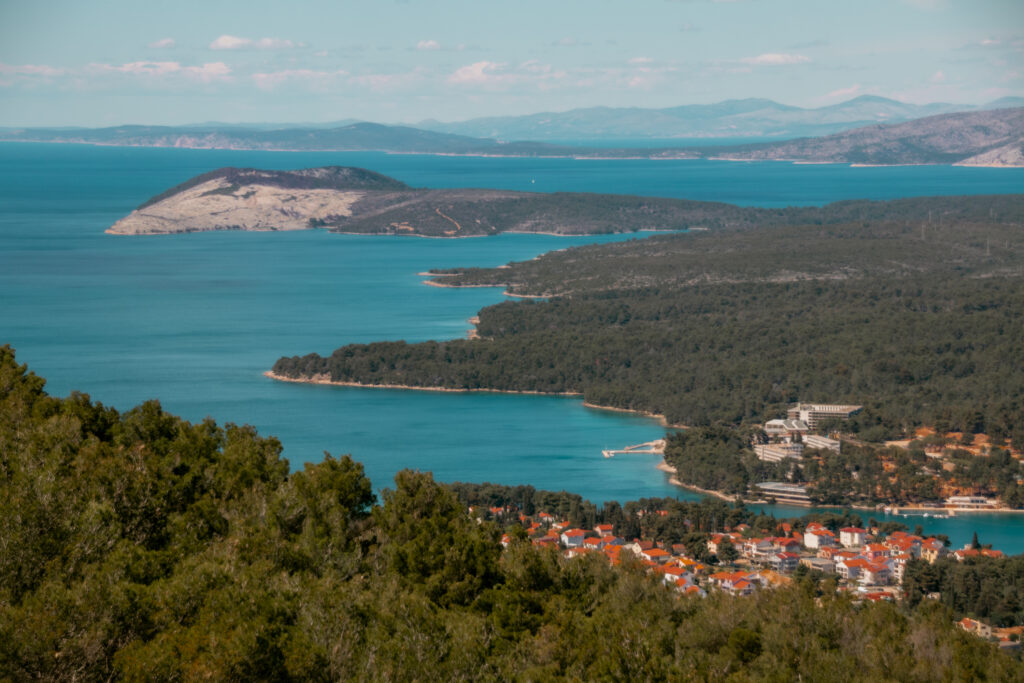 View over the island of Hvar from high above, Croatia