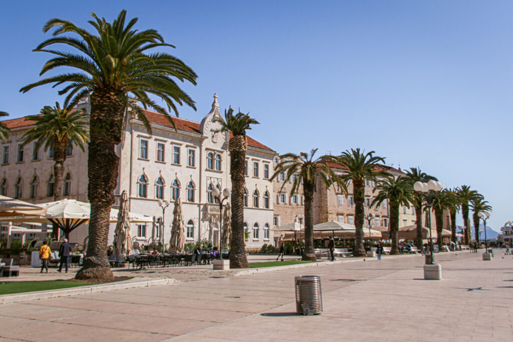 The waterfront area of Trogir, a town just a short distance away from Split, Croatia