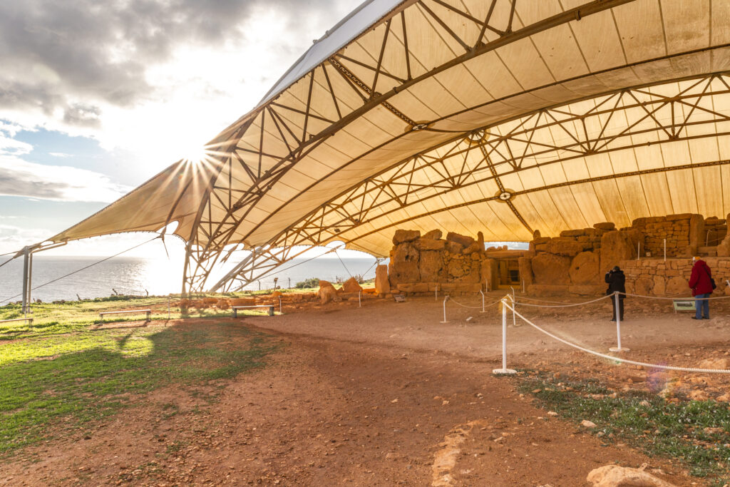 One of Malta's Megalithic Temples under its large protective cover