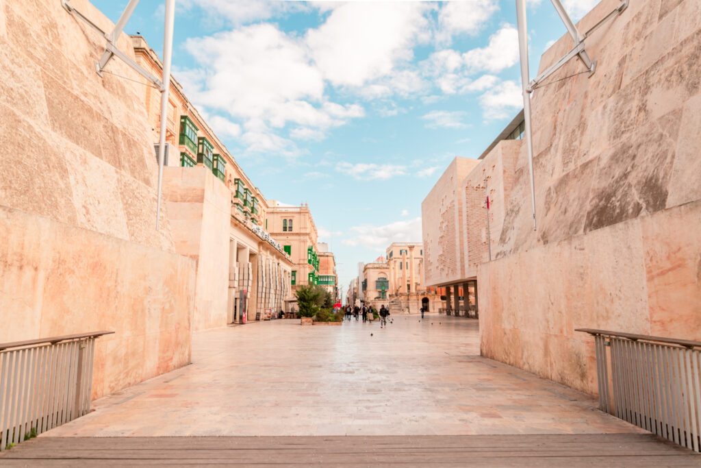 The modern and minimalist City Gates of Valletta, Malta