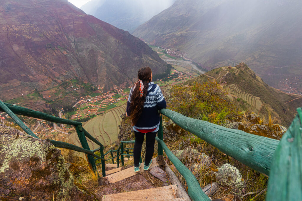 Incredible views across the valley from the Pisac ruins, in the Sacred Valley of Peru