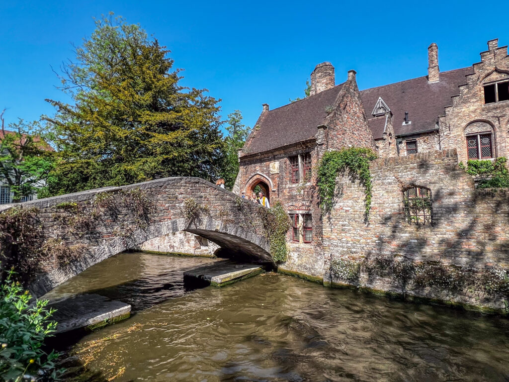 The small but popular Boniface Bridge crossing a canal in Bruges
