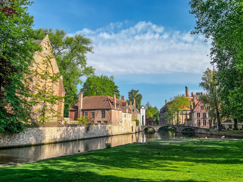 Greenery by the canal near the Beguinage in Bruges