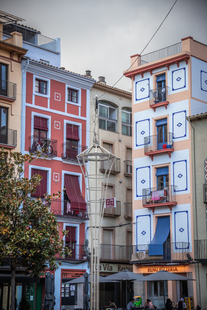 Colour modernist buildings in Olot, La Garrotxa