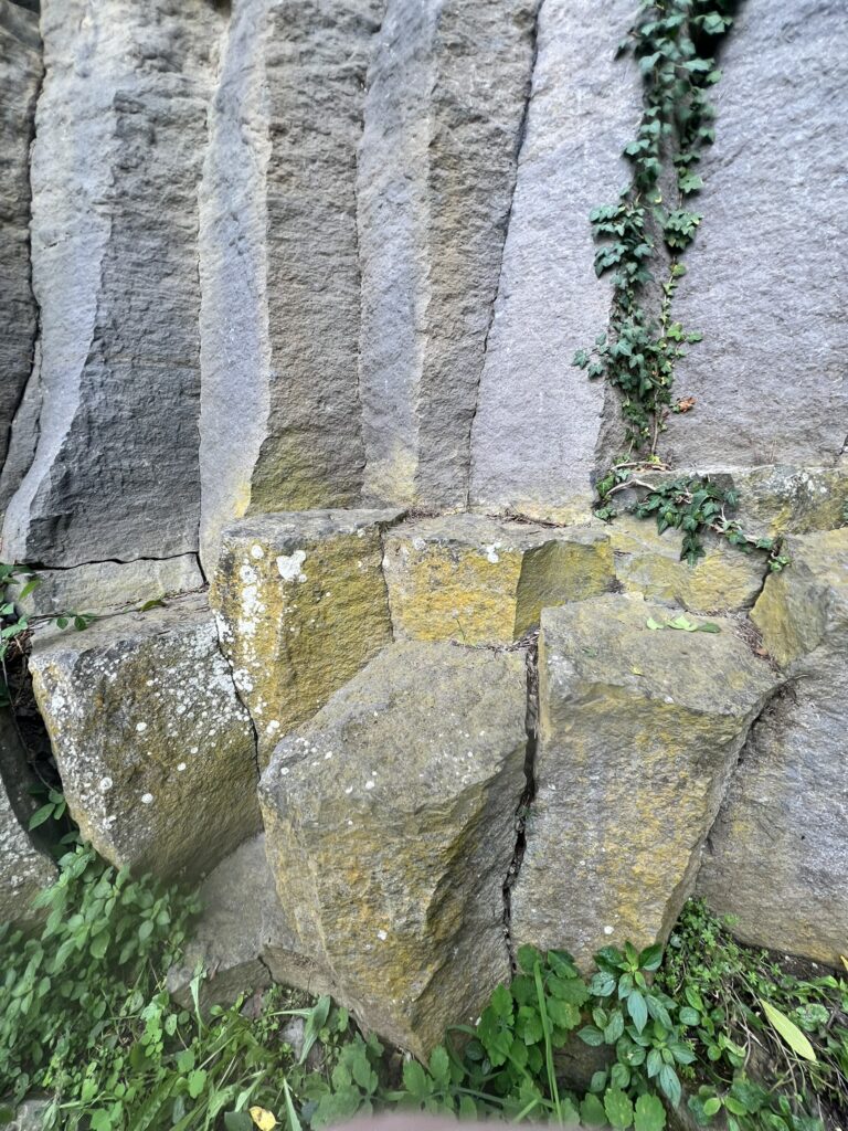 Basalt columns in a lava flow