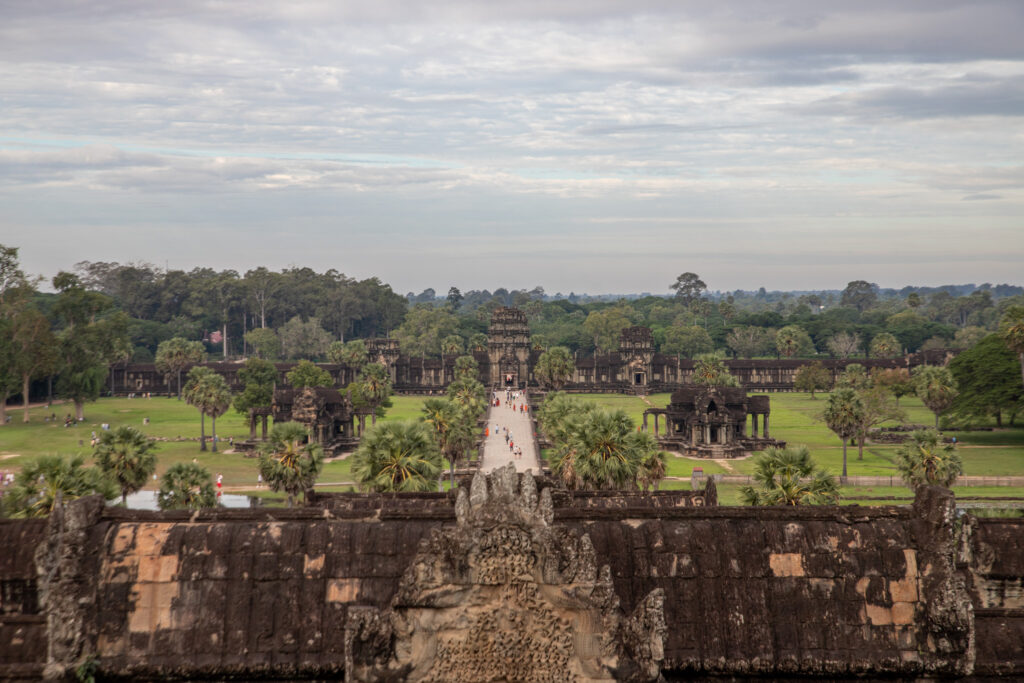 View over the ruins of Angkor Wat from the central tower